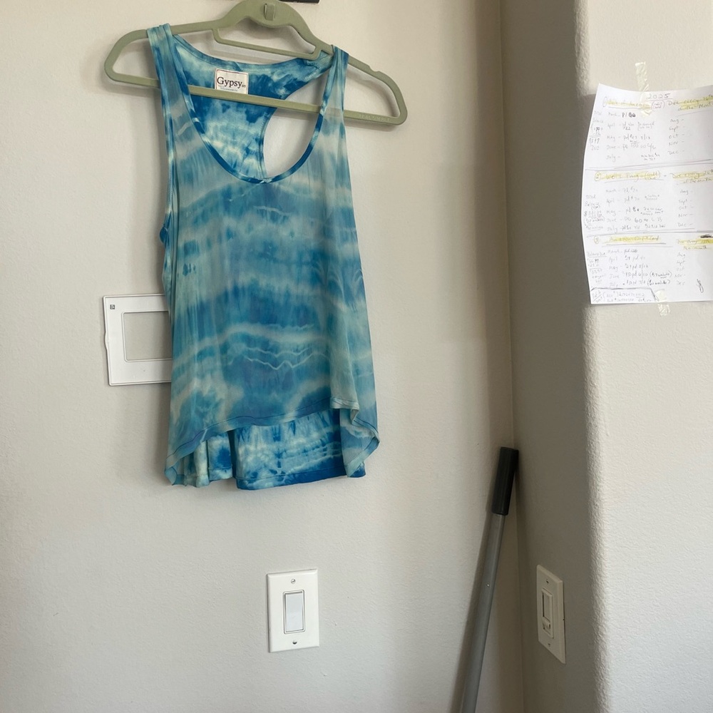 Gypsy 05 Blue Tie-Dye Tank Top